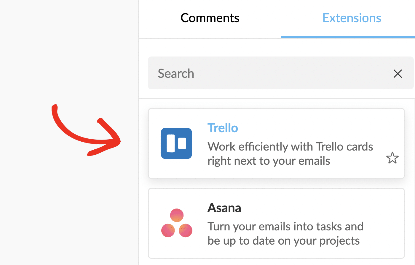 Activate Trello extension in Zoho TeamInbox Activate Trello extension in Zoho TeamInbox